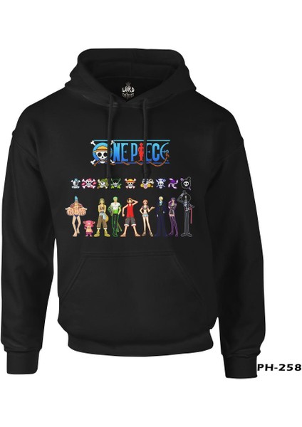 One Piece Siyah Erkek Fermuarsız Kapşonlu fiyatları