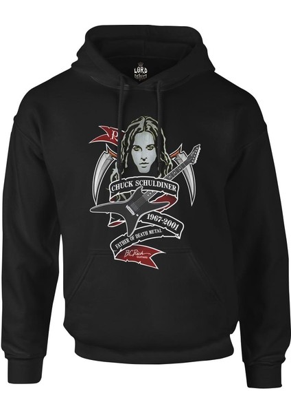 Chuck Schuldiner - 1967 Siyah Erkek Fermuarsız Kapşonlu