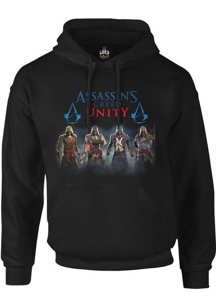 Llord T-Shirt Assassin's Creed - Unity Siyah Erkek Fermuarsız Kapşonlu