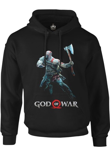 God Of War - The Force Siyah Erkek Fermuarsız Kapşonlu
