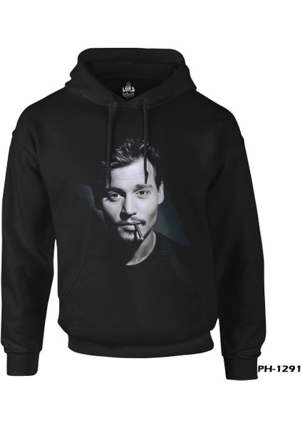 Johnny Depp Siyah Erkek Fermuarsız Kapşonlu fiyatları