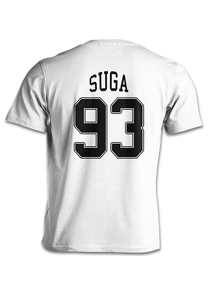 Bts - Suga 93 Beyaz Erkek Tshirt (Ön-Arka) fiyatları