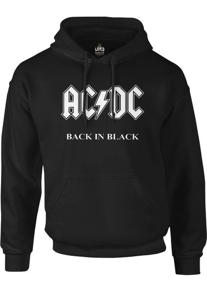 Ac Dc - Back In Black 2 Siyah Erkek Fermuarsız Kapşonlu