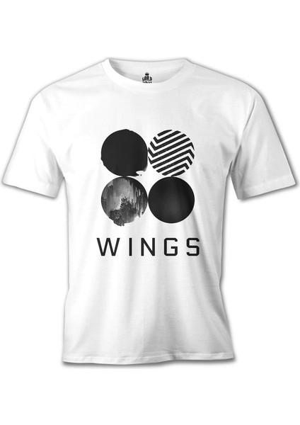 Bts - Wings Logo Beyaz Erkek Tshirt