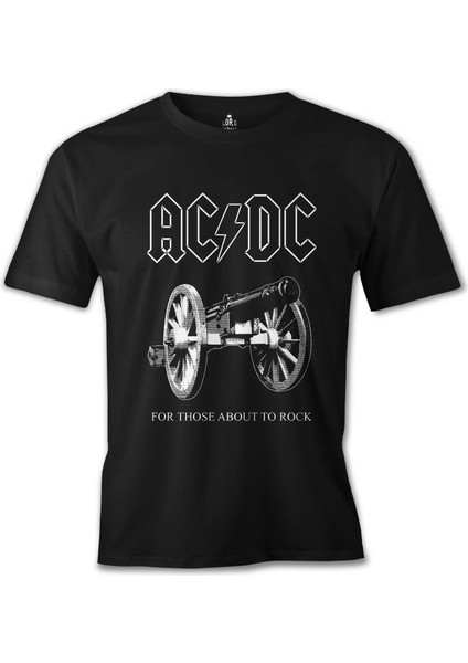 Ac Dc - For Those About To Rock Cover Siyah Erkek Tshirt