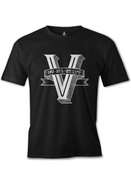Bts - V Siyah Erkek Tshirt