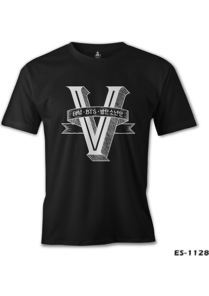 Bts - V Siyah Erkek Tshirt