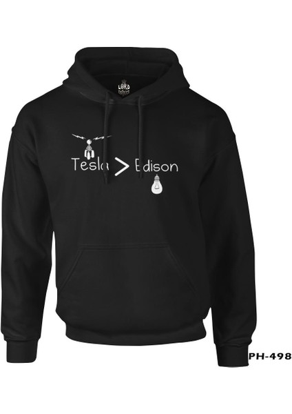 Tesla & Edison Siyah Erkek Fermuarsız Kapşonlu fiyatları