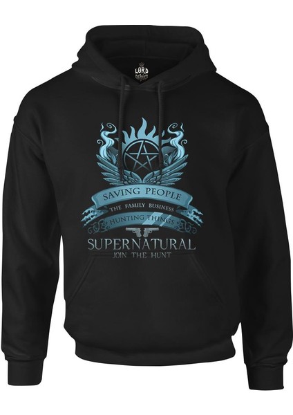 Supernatural - Join The Hunt Siyah Erkek Fermuarsız Kapşonlu