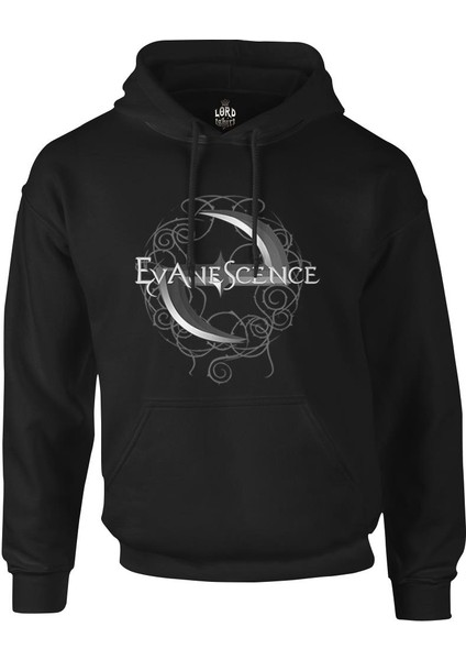 Evanescence - Logo Siyah Erkek Fermuarsız Kapşonlu