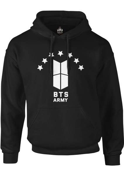 Bts - Stars Siyah Erkek Fermuarsız Kapşonlu