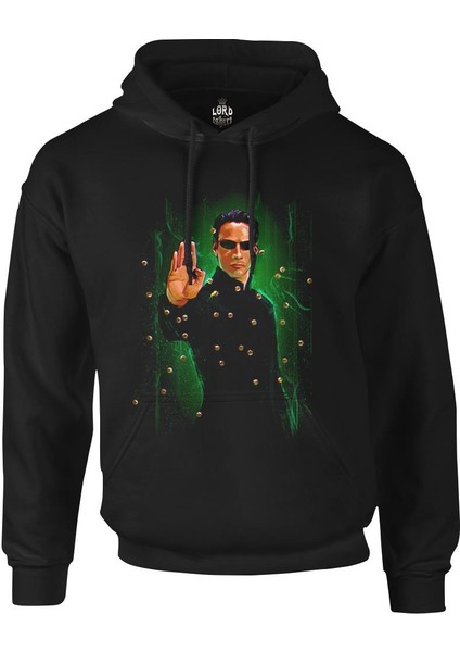 Matrix - Bullets Siyah Erkek Fermuarsız Kapşonlu