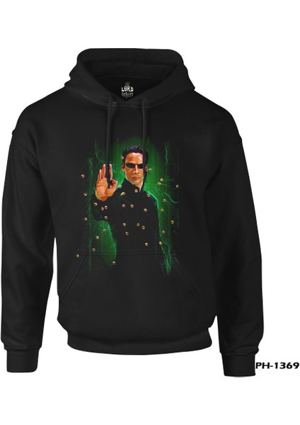 Matrix - Bullets Siyah Erkek Fermuarsız Kapşonlu