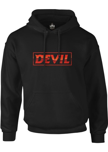 Super Junior - Devil Siyah Erkek Fermuarsız Kapşonlu
