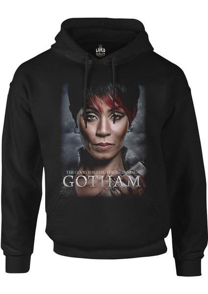Gotham - The Beginning Siyah Erkek Fermuarsız Kapşonlu