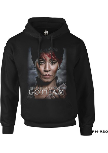 Gotham - The Beginning Siyah Erkek Fermuarsız Kapşonlu