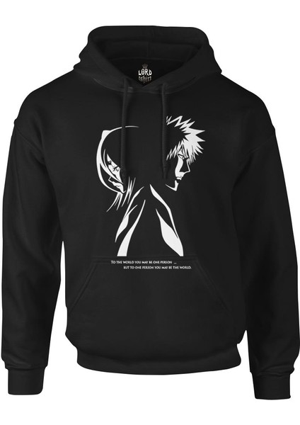 Bleach - The One Siyah Erkek Fermuarsız Kapşonlu