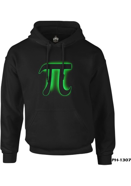 Matematik - Pi 10 Siyah Erkek Fermuarsız Kapşonlu