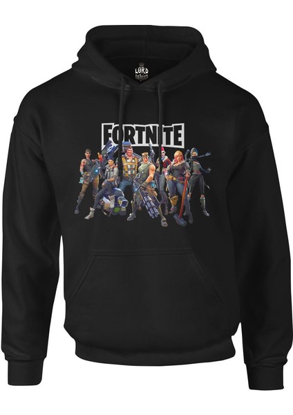 Fortnite - Dream Team Siyah Erkek Fermuarsız Kapşonlu