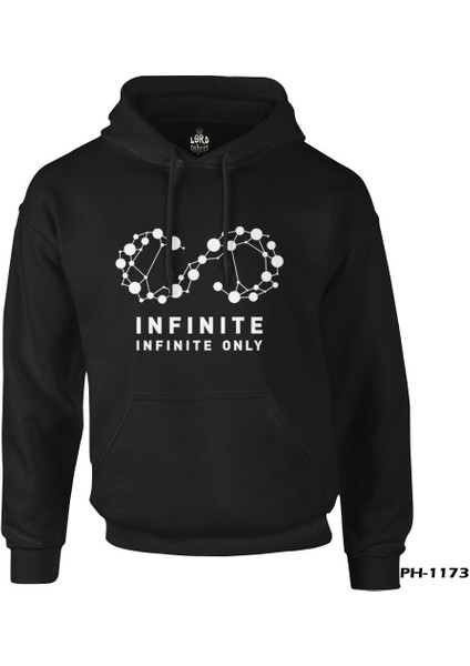 Infinite - Only Siyah Erkek Fermuarsız Kapşonlu