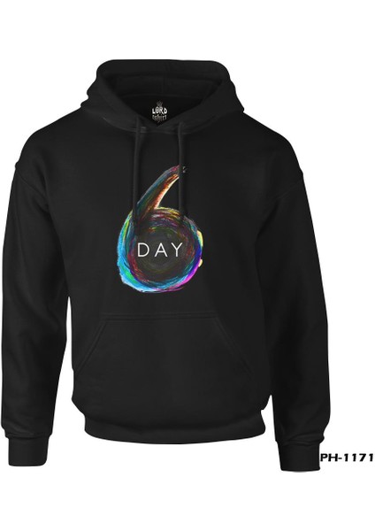 Day6 - Logo Siyah Erkek Fermuarsız Kapşonlu fiyatları