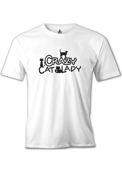 Cat Lady Beyaz Erkek Tshirt