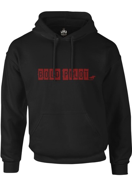 Bold Pilot Siyah Erkek Fermuarsız Kapşonlu