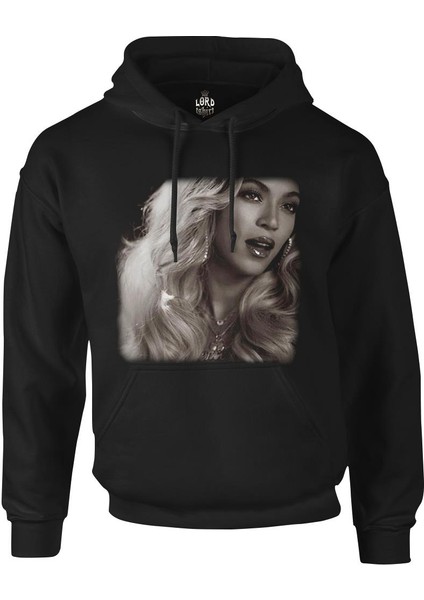 Beyonce - Star Siyah Erkek Fermuarsız Kapşonlu