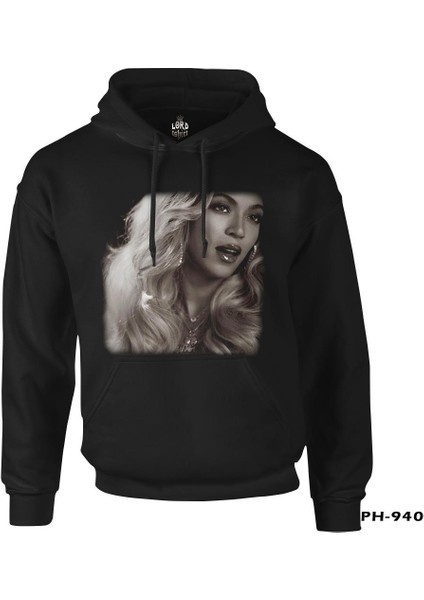 Beyonce - Star Siyah Erkek Fermuarsız Kapşonlu