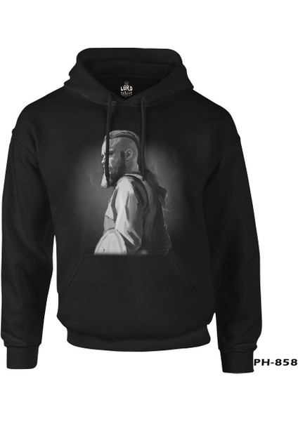 T-Shirt Vikings - Ragnar Siyah Erkek Fermuarsız Kapşonlu fiyatları