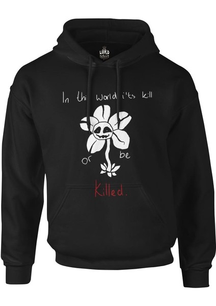 Undertale - Or Be Killed Siyah Erkek Fermuarsız Kapşonlu