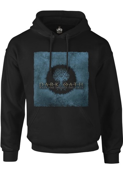 Dark Oath - When Fire Siyah Erkek Fermuarsız Kapşonlu