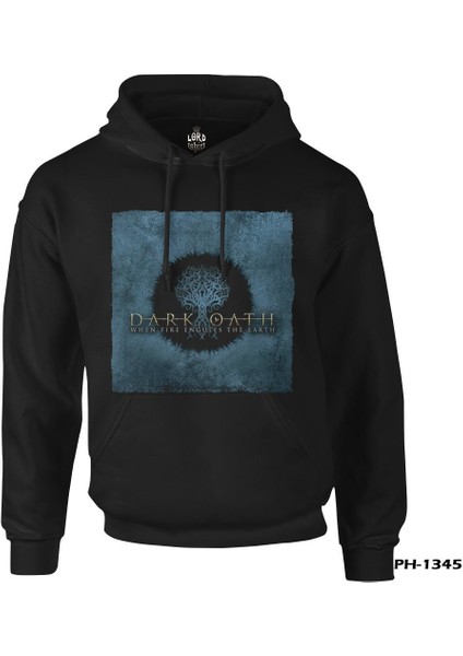 Dark Oath - When Fire Siyah Erkek Fermuarsız Kapşonlu