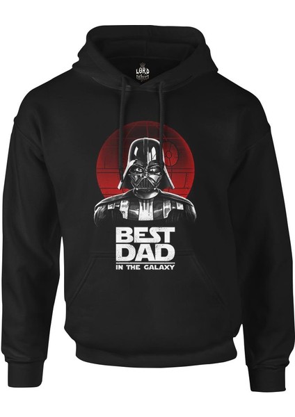 Star Wars - Best Dad Siyah Erkek Fermuarsız Kapşonlu
