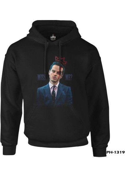 Sherlock Holmes - James Moriarty Siyah Erkek Fermuarsız Kapşonlu