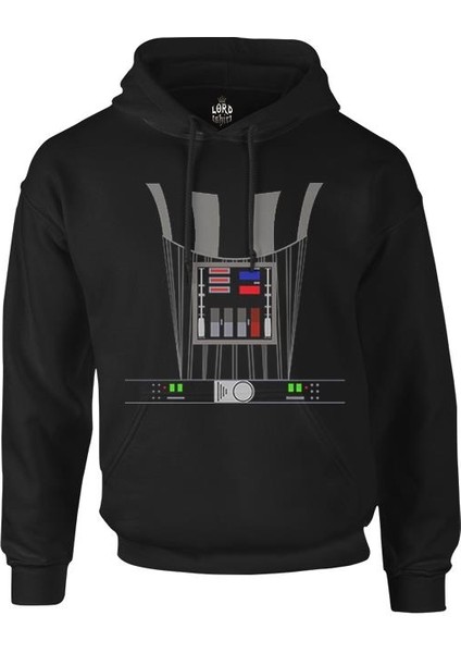 Star Wars - Darth Vader Armor Siyah Erkek Fermuarsız Kapşonlu