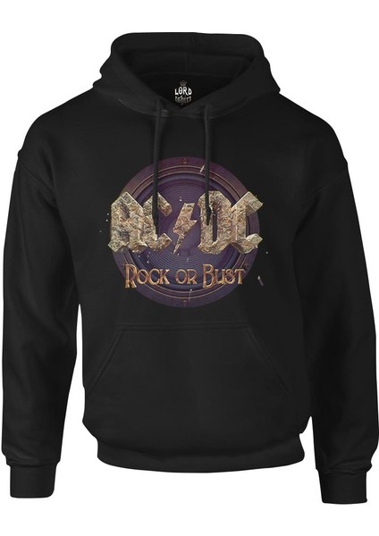Ac Dc - Rock Or Bust Siyah Erkek Fermuarsız Kapşonlu
