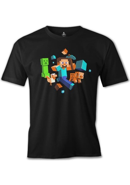 Minecraft - Dig Siyah Erkek Tshirt
