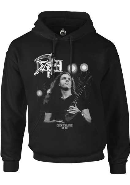 Death - Chuck Schuldiner Siyah Erkek Fermuarsız Kapşonlu