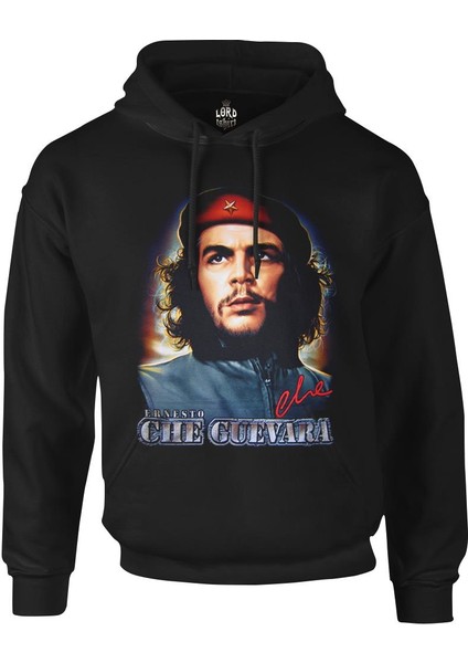Che Guevara - Classic Siyah Erkek Fermuarsız Kapşonlu