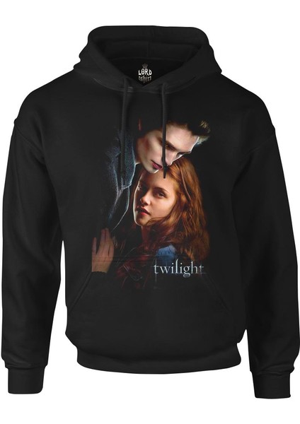 Twilight Siyah Erkek Fermuarsız Kapşonlu