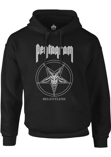Pentagram - Relentless Siyah Erkek Fermuarsız Kapşonlu
