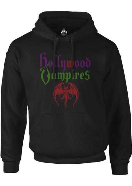 Hollywood Vampires Siyah Erkek Fermuarsız Kapşonlu