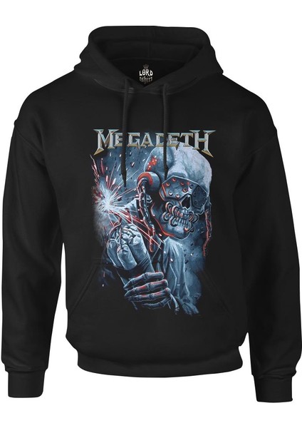 Megadeth Siyah Erkek Fermuarsız Kapşonlu