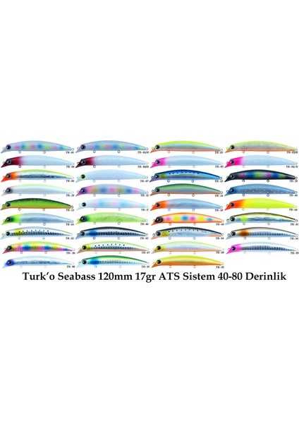 Seabass 120MM 17G Ats Sistem Rapala Maket Balık - Renk Kodları - Tr-65