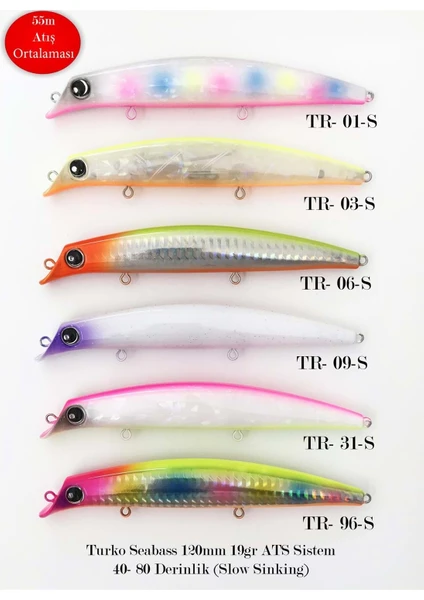 Seabass 120MM 19GR Ats Sistem Rapala Maket Balık - Renk Kodları - Tr-06-S