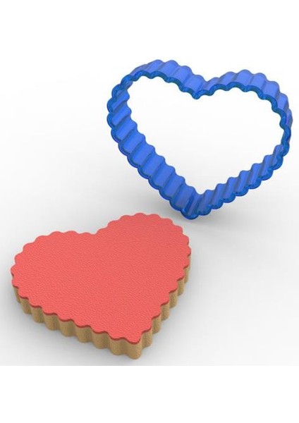 Tırtıklı Kalp Polikarbon Kurabiye Kalıbı
