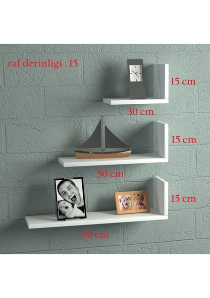 3 Lü Pablo Duvar Raf Seti Sacramento fiyatları