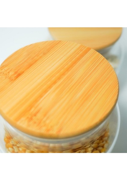 12'li Bambu Kapaklı Cam Vakumlu Kavanoz SETI_1300,800,500CC fiyatları