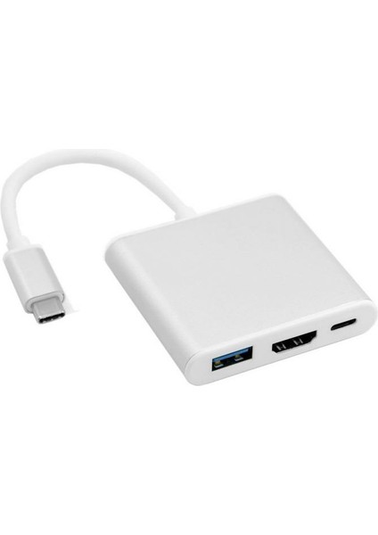 4K Type-C HDMI Görüntü Aktarım Kablosu Şarj Girişli USB Hub 3.0 fiyatları